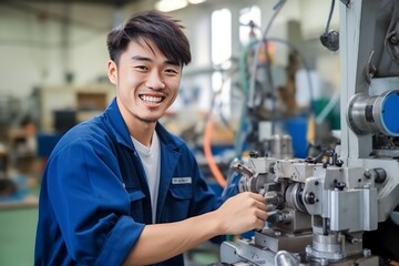 A picture profile of mechanic in factory