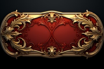 vintage luxury rectangle banner with red and gold design decorative ornate element 