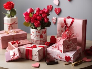 Beautiful pink Valentine's Day flower gift