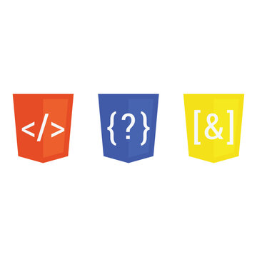 Set of front end developer tools badges