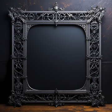 gothic style black metal frame