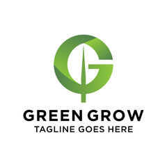 Abstract letter G green logo vector illustration