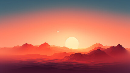 Fototapeta premium sunrise in mountains wallpaper background
