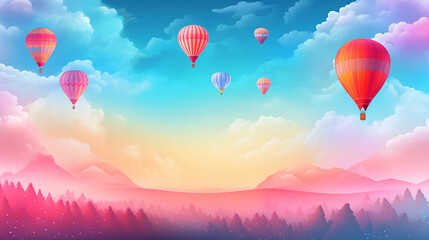 Fototapeta premium hot air balloons wallpaper background