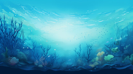 Fototapeta na wymiar underwater world map