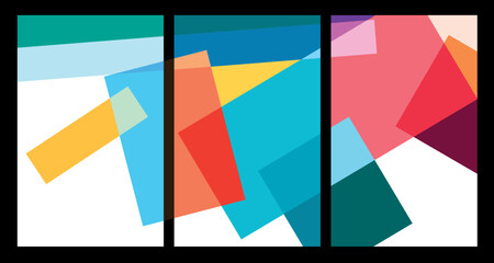 Vector colorful abstract geometric poster for summer 2024