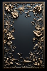 luxurious elegant vintage gold floral photo frame design element