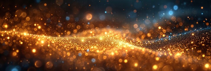 Fototapeta na wymiar Abstract Golden Sparkles Glitter Lights Merry, Background HD, Illustrations