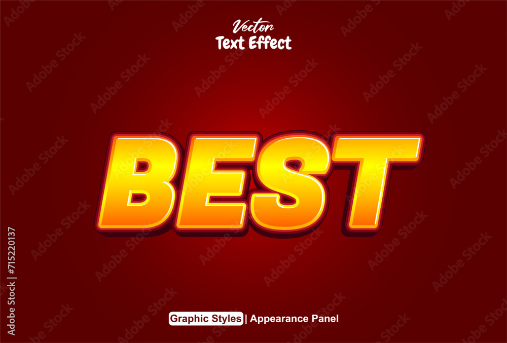 Wall mural best text effect with fun style and editable orange color