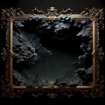 dark gaming style with gold and black photo frame