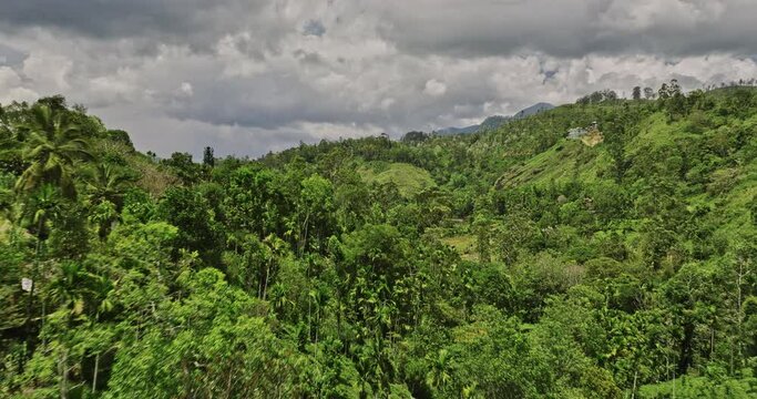 Ella Sri Lanka Aerial v28 cinematic drone flyover the verdant valley capturing the wilderness of mountainous landscape, hillside jungle forest and lush greenery - Shot with Mavic 3 Cine - April 2023