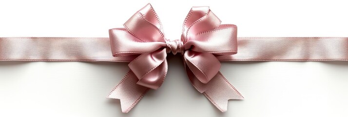 Bow Pink Satin Ribbon On White, Background HD, Illustrations