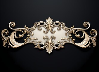 white and gold luxury vintage decorative design element
