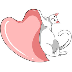 cat with heart