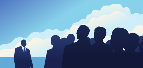 Martin Luther King Jr. Day protesters group silhouettes MLK banner horizontal