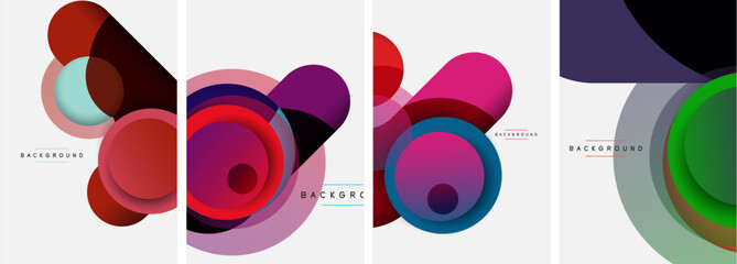 Set of abstract circle backgrounds. Vector illustration For Wallpaper, Banner, Background, Card, Book Illustration, landing page