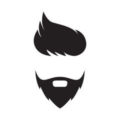 bearded hairstyle icon logo vector