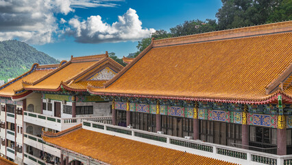 The tiled roofs of Chinese houses are elegantly curved and decorated with ornaments. The terraces...