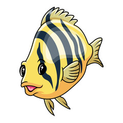 funny cute tiger fish cartoon - 715225344