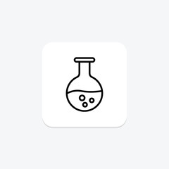 Flask black outline icon , vector, pixel perfect, illustrator file
