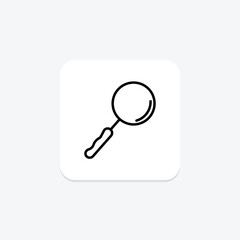 Magnifying Glass black outline icon , vector, pixel perfect, illustrator file