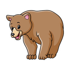 cute cartoon honey bear is walking - 715225531