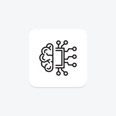 Artificial Intelligence black outline icon , vector, pixel perfect, illustrator file
