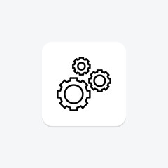 Gear black outline icon , vector, pixel perfect, illustrator file