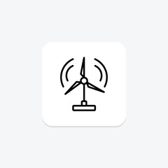 Wind Power black outline icon , vector, pixel perfect, illustrator file