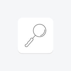 Magnifying Glass grey thin line icon , vector, pixel perfect, illustrator file