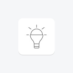 Light Bulb grey thin line icon , vector, pixel perfect, illustrator file