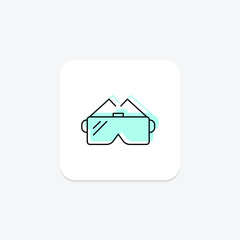 Safety Goggles color shadow line icon , vector, pixel perfect, illustrator file