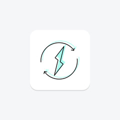 Energy color shadow line icon , vector, pixel perfect, illustrator file