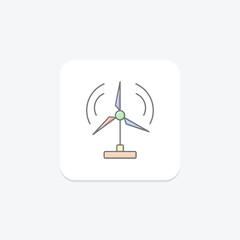 Wind Power awesome lineal color icon , vector, pixel perfect, illustrator file