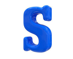 Blue 3D Letter S