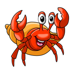 funny cartoon hermit crab smile - 715227959