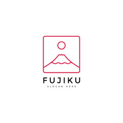 fuji mountain minimal logo design graphic vector