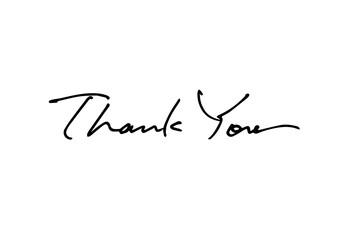 Thank You,hand lettering,black ink	