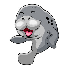A Cute cartoon seal swimming - 715228796