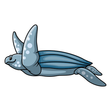 Cute cartoon turtle a swimming