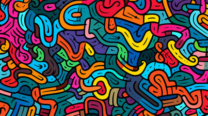 Funny doodle seamless pattern, artistic background