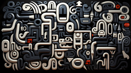 Funny doodle seamless pattern, artistic background