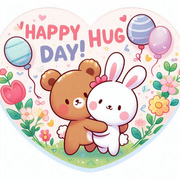 Hugging heart symbol, hug yourself , love yourself. Heart and hands illustration.