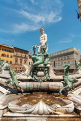 Historical landmark Neptune Sculpture - Fontana del Nettuno - Neptun fontain - near Palazzo...
