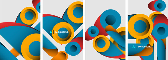 Abstract round shapes and circles poster designs. Vector illustration For Wallpaper, Banner, Background, Card, Book Illustration, landing page