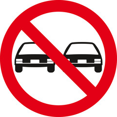 no overtaking, Prohibiting sign,Traffic Sign , Vector, symbol, transport icon
