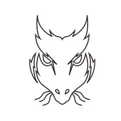head dragons line icon logo vector