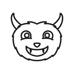 cute horned monster icon logo vector