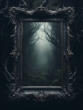 Gothic Style Vintage Image Frame In Gaming Theme