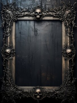 Gothic Style Vintage Image Frame In Gaming Theme